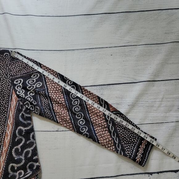 Lotus Size EST M	Mixed Pattern Long Sleeve Button Up Mandarin Collar Elegant - Picture 5 of 9